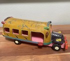 Vintage 1950s Candelario Medrano Bus Sculpture Folk Art Large 19 5    - No People