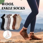 Merino Wool Ankle Hiking Socks For Men   Women No Show Medium Black   Grey