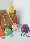 Sallys Handmade Real Leather Owl Bag Key Chain Ring Charm Pendant 9 Colors