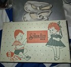 Vintage 1960   s Stride Rite White Baby Shoes Original Box 2 Pairs Leather Shoes 