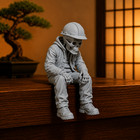 Ledge Skulz Construction Worker Skeleton Shelf Sitter 3d Printed Skull Figurine