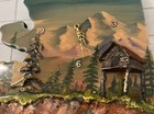 Vintage 1979 Alaska Shaped 3d Hand Painted Signed Wood Clock Art Sculpture Works