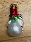Mercury Glass Miniature Snowman Christmas Ornament Feather Tree 1 3 4  A