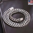925 Sterling Silver Cuban Link Chain Solid Necklace 10mm Gift For Mens
