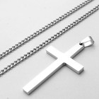 20 men Stainless Steel 3mm Silver Smooth Box Chain Necklace Cross Pendant sp