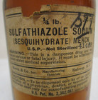Vintage Sulfathiazole Sodium Merck Amber Glass Bottle Drug Store