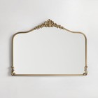 Vintage Gold Wall Mirror - 40x30 Inch  Ornate Baroque Design  Incricate Crown   