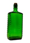 Antique Vtg Green Glass Apothecary Bottle Poison  Embossed Dots Textured Edge 9 