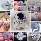 Women Cubic Zircon Ring Fashion 925 Silver Filled Party Jewelry Sz 6-10