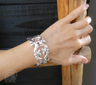 Rare  Vintage Native American Navajo Sterling Silver Sandcast Bracelet