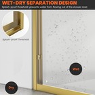 56-60  w X 72  h Walk In Shower Kits Double Sliding Door In Brushed Gold Finish