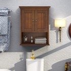 Treocho Wood Wall Cabinet  Bathroom Medicine Cabinet Storage With Doors And