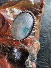 Deep Blue Flash Iridescent Moonstone Oval Ring Size 7 5 Droplet Bezel  Artisan