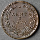 1863 Patriotic Civil War Token 91 303a R-3 Au  army   Navy 