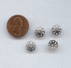 36pcs Vintage Silver Steel Filigree Flower Floral 8mm  Round Bead Caps 2395 