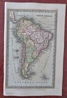 South America Brazil Peru Colombia Venezuela Chile Argentina 1831 Miniature Map