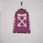 Off White Ow Tape Strip Arrow Print  Hooded Pullover Sweater