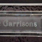Vintage Stained Glass The Garrisons Red Green Clear Metal Suncatcher Rectangle