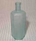 Vintage Antique 1800s Pepto Mangan Gude Medicine Bottle Aqua Glass Cork Top