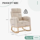 Nursery Rocking Chair 300lb Glider Chair With Solid Wood Legs two Side Pockets