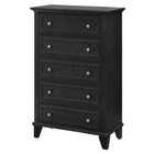 5-drawer Dresser For Bedroom  Tall Wooden Chest Of Drawers With Metal Handles