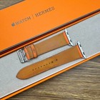 Authentic Hermes Apple Watch 45 44 42mm Orange Leather Band Single With Box