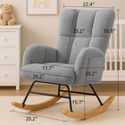 Comhoma Nursery Rocking Chair  Teddy Glider Rocker Pockets Ve-h003-gy