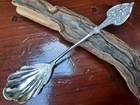 Coin Silver Knowles   Ladd Leaf   Berry Pattern Bc  Scalloped Serving Spoon