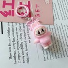 1-pc Labubu Keychain Doll Couple Kawaii Cartoon Creative Bowknot Mobile Phone Us