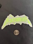 Vintage 1990s Metallica Neon Green Logo Embroidered Iron On Patch