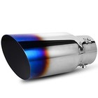  1 5-2 5 Inch Exhaust Tip  1 5 -2 5  Inlet 4  Outlet 9  Long Blue Burnt