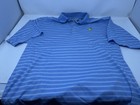 Augusta National Golf Shop - Masters Pga Logo - Blue Stripe Golf Polo M Medium
