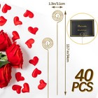 40 Pcs Floral Card Holder Metal Wire Photo Clips Picks Flower Card Holder13 In M