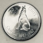 Canada 1867 - 1967 Silver Half Dollar 50 Cents  au 