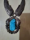 Yazzi Sterling Silver  Turquoise Navajo Necklace 