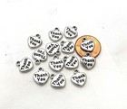 10 Thank You Charms - - Antique Silver Pewter Heart Tag 12mm