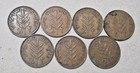 Palestine British Mandate 2 Mils Coins Lot 7 Mix Years 
