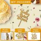 Baby In Bloom Cake Topper - Wood Baby Shower Cake Topper For Girl Birth Announce