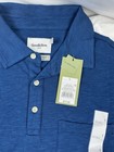 Goodfellow Men Short Sleeve Polo Shirt Galaxy Blue Size Large No Roll Collar