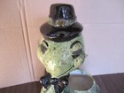 Vintage Large Turtle Planter Green With Bow Tie Hat