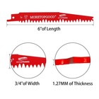 Moretopgood 10pcs Wood Pruning Reciprocating Saw Blades  6 Inch---10 Pcs  Red