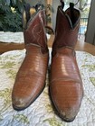 Rare Vintage Sz 6 Childs Cowboy Boots Reptile Print Leather Brown Western Decor