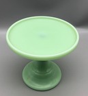 Vintage Mosser Jadeite Green Glass Footed Pedestal Cake Plate Stand 6  X 6 