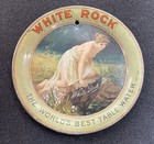 Vintage White Rock Water Psyche Tin Litho Advertising Tip Tray Coaster Tj1683