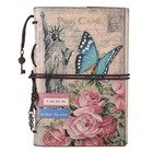 Leather Journal Notebook   Vintage Travel Journal For Women A6 Flowers