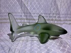 Lalique Green Frosted Shark Sculpture  atlantic Paradise Island  -used  no Box 