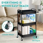 Zoes Homeware 3 Tier Rolling Cart  16 Inches X 12 X 29 3 Inches  Black