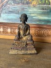 Buddah 19th C - Antique Bronze Gilt  Thai Rattanakosin Bhumisparsha Mudra