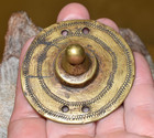 Antique Ethiopian Brass Shield Amulet Handmade Embellishment Ethiopia  Africa