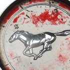 1960s Ford Mustang Wheel Rim Hub Cap Center Red Chrome Emblem 4-prongs Oem